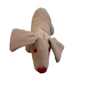Baby Gap Dog Plush Dachshund Tan Suede 2002 VTG Rare Red Nose Wiener Puppy 9”